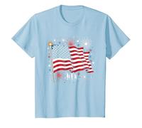 Étoiles, Rayures et cierges Magiques T-Shirt, Enfant, Bleu Céleste, 6 Ans