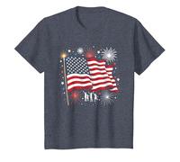Étoiles, Rayures et cierges Magiques T-Shirt, Enfant, Bleu Chiné, 6 Ans
