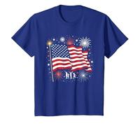 Étoiles, Rayures et cierges Magiques T-Shirt, Enfant, Bleu Royal, 6 Ans