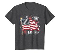 Étoiles, Rayures et cierges Magiques T-Shirt, Enfant, Chiné Foncé, 6 Ans