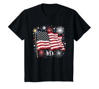 Étoiles, Rayures et cierges Magiques T-Shirt, Enfant, Noir, 6 Ans