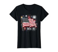 Étoiles, Rayures et cierges Magiques T-Shirt, Femme, Noir, M