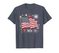 Étoiles, Rayures et cierges Magiques T-Shirt, Homme, Bleu Chiné, 6XL