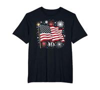 Étoiles, Rayures et cierges Magiques T-Shirt, Homme Grandes Tailles, Noir, 6X Tall