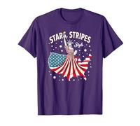 Étoiles, Rayures et icône du Style T-Shirt, Homme, Violet, 3XL