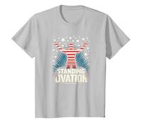 Étoiles, Rayures et Ovation Debout T-Shirt, Enfant, Argent, 3 Ans