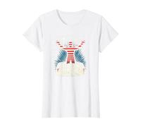 Étoiles, Rayures et Ovation Debout T-Shirt, Femme, Blanc, 3XL