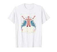 Étoiles, Rayures et Ovation Debout T-Shirt, Homme, Blanc, 3XL