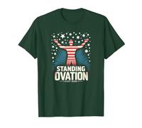 Étoiles, Rayures et Ovation Debout T-Shirt, Homme, Vert Forêt, XXL