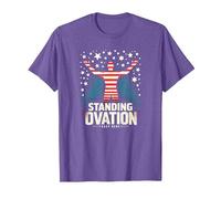 Étoiles, Rayures et Ovation Debout T-Shirt, Homme, Violet Chiné, S