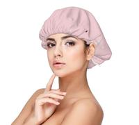 Étoiles roses et blanches imprimées,Bonnet de nuit en satin pour adulte - Bonnet de nuit élastique pour femme, couvre-cheveux de nuit