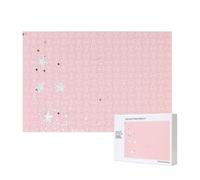 Étoiles Roses et Blanches imprimées,Puzzle Familial en Bois de 300 pièces pour Adultes et Adolescents, décoration d'intérieur