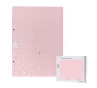 Étoiles Roses et Blanches imprimées,Puzzle Familial en Bois de 500 pièces pour Adultes et Adolescents