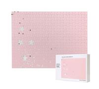 Étoiles Roses et Blanches imprimées,Puzzle Familial en Bois de 500 pièces pour Adultes et Adolescents, décoration d'intérieur