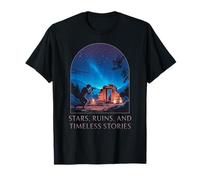 Étoiles Ruines Histoire Photo Nuit Mystérieuse T-Shirt