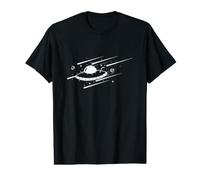 Étoiles Tombantes avec Ciel Nocturne OVNI T-Shirt Graphique avec Valeur