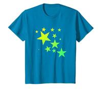 Étoiles vertes et jaunes colorées avec motif étoile T-Shirt