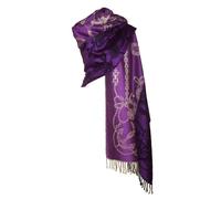 Etole Chale écharpe Pashmina et Soie - Motifs Ancre Marine - Violet