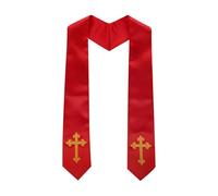 Étole de chœur unisexe avec croix brodée, étole d'honneur en satin, étole d'église, étole d'église, étole de prêtre, pasteur, étole de costume, accessoire pour cérémonie, événement, 153 x 11,5 cm