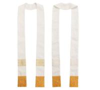 Étole de mariage pour homme avec pompon doré, Blanc., taille unique