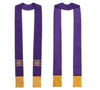 Étole de mariage pour homme avec pompon doré, lilas, taille unique