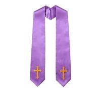 Étole de prêtre, Etole Prêtre Double Face Adulte Croix Brodée Multicolore 2 Tailles