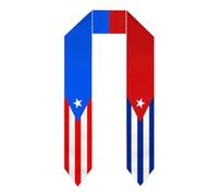 Étole de remise de diplôme aux couleurs du drapeau de Porto Rico et de Cuba, châle, écharpe ou ceinture pour étudiant international, promotion 2025, décoration, cadeau de fin d'études, 183 cm (72 p