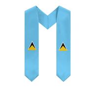 Étole de remise de diplôme aux couleurs du drapeau de Sainte-Lucie, châle, écharpe ou ceinture pour étudiant international, promotion 2025, décoration et cadeau de fin d'études, 183 cm (72 pouces).