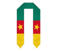 Étole de remise de diplôme aux couleurs du drapeau du Cameroun, châle de remise de diplôme léger et double face