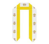 Étole De Remise De Diplôme Originale Aux Couleurs Du Drapeau De La Cité Du Vatican Pour Adultes Écharpe Et Châle D'Honneur Cadeau De Fin D'Études Pour Étudiants Internationaux (Unisexe)