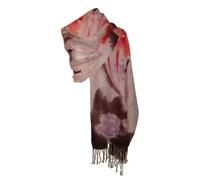 Etole écharpe Foulard Grand Format Femme en Pure Laine Fine Marron Rose Rouge