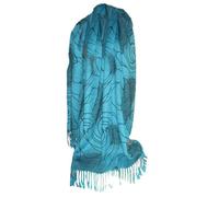 Etole écharpe Foulard Pashmina et Soie - Motifs Abstraits Bleu Noir