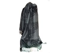 Etole écharpe Foulard Pashmina et Soie - Motifs Abstraits Gris Noir