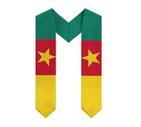Étole, écharpe ou châle de remise de diplôme aux couleurs du drapeau du Cameroun, idéal pour les étudiants internationaux en séjour d'études à l'étranger.