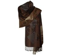 Etole écharpe Pashmina et Soie Marron Chocolat ...