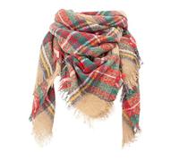 Etole Femme Echarpe 18 Ans Anniversaire Fille Écharpe carrée à carreaux New Thorn pour femme Écharpe triangulaire à carreaux pour femme Etole Doree Echarpe Pashmina Bandeau En Soie (Coffee, A)