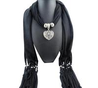 Etole Femme Hiver, ÉCharpe d'hiver Femmes avec Collier De PréCieuses Et Gland CœUr pour Dame ÉLéGante Et Chaud