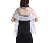 Étole pour femme - Foulard en mousseline de soie - Élégant - Écharpe légère et douce-Belle Écharpe Châle Étole Brilliante Cérémonies Fêtes Mariage Demoiselles D’honneur（Argent）