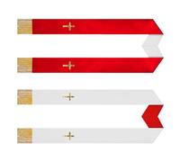 Étole pour le clergé de l'église - Étole prêtre réversible avec pompon - Écharpe liturgique classique - Accessoire de culte professionnel - Pour ordination, mariage, baptême, confirmation, communion