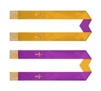 Étoles de pasteur pour femmes avec glands, broderie double face, unisexe, | Étole de pasteur adulte, écharpe liturgique de clergé pour Baptême Cérémonie Funérai