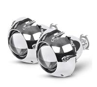 ETomey Angel Eyes 2 pièces 2.5 Pouces Universel Bi xénon HID projecteur lentille Argent haubans H4 H7 Moto Voiture Phare projecteur lentille LED Angel Eyes (Color : Silver RHD)