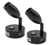 Etomvoop 12V LED Liseuse pour RV, avec Port de Charge USB, tactiles à intensité Variable pour intérieur de Voiture, Camping-Car, Caravane, Bateau, Blanc Chaud (2 pièces)