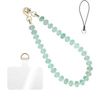 Etomvoop Breloque de téléphone faite à la main en pierre naturelle avec cordon de poignet en perles pour femme, étui de téléphone portable, appareil photo, portefeuille, accessoires clés