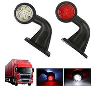 Etomvoop Feux de position latéraux, 2 pièces 12 LED 12V-24V blanc et rouge feux indicateurs de position latérale de coude pour caravanes de remorque de camion de voiture