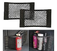 Etomvoop Lot de 2 filets de rangement pour voiture - 40 x 25 cm - Organisateur élastique avec autocollant magique - Sac en maille pour caravane, camping-car, RV, camping, T4, T5, bateau, bouteilles