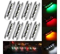 Etomvoop Lot de 8 lampes LED étanches pour feux de position latéraux, 4 LED pour phare arrière de voiture, pour camion, remorque, VR, camping-car, bateau marin (12V-24V) (Blanc)