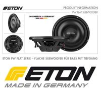 Eton Pw 10 Plat 25 CM Flachsubwoofer Châssis 2 x 2 Ohm, 10 " Subwoofer 600 Watt
