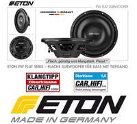 ETON PW 12 Flat - Caisson de basses puissant et plat 30 cm / 12" - Basses pour voiture - Avec aimant en ferrite - 2 x 2 ohms - 2 x 350 W