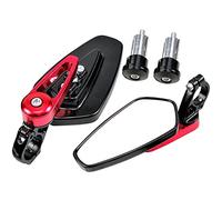 ETOPARS 1 Paire 22mm Rétroviseurs de Moto 7/8" Rétroviseur de Guidon d'extrémité Moto Aluminium Rétroviseurs Latéraux 360 Degrés Grand Angle Réglable Scooter Bicyclette Rouge