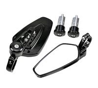 ETOPARS 1 Paire 22mm Rétroviseurs de Moto 7/8" Rétroviseur de Guidon d'extrémité Moto Aluminium Rétroviseurs Latéraux 360 Degrés Grand Angle Réglable Scooter Bicyclette Noir